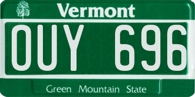 VT license plate OUY696