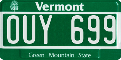 VT license plate OUY699
