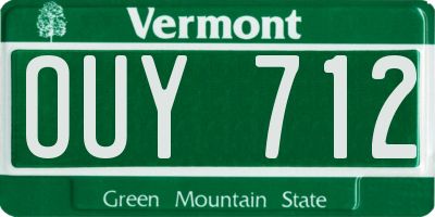 VT license plate OUY712