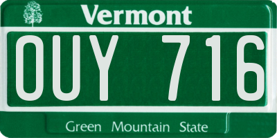 VT license plate OUY716