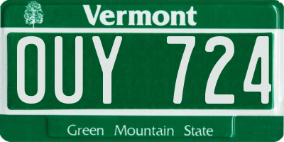 VT license plate OUY724