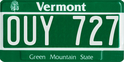 VT license plate OUY727
