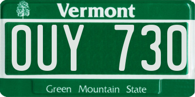 VT license plate OUY730