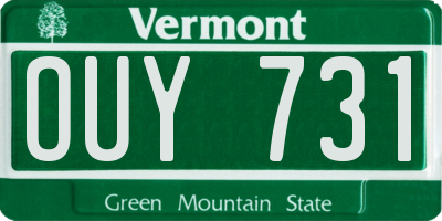 VT license plate OUY731