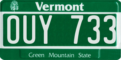 VT license plate OUY733