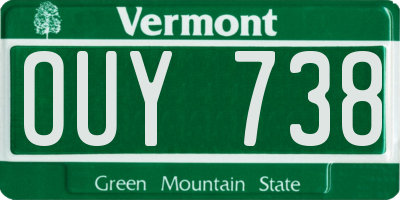VT license plate OUY738
