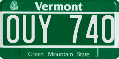 VT license plate OUY740