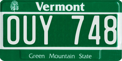 VT license plate OUY748
