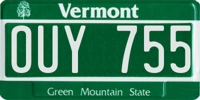 VT license plate OUY755
