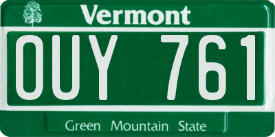 VT license plate OUY761