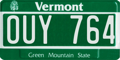 VT license plate OUY764