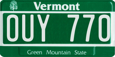 VT license plate OUY770