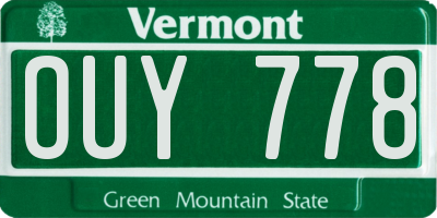 VT license plate OUY778