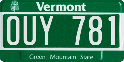 VT license plate OUY781