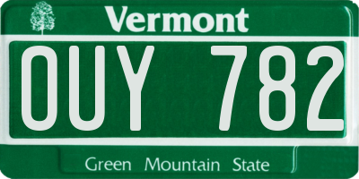 VT license plate OUY782