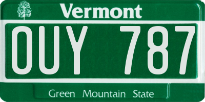 VT license plate OUY787
