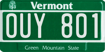 VT license plate OUY801