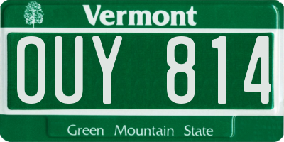 VT license plate OUY814