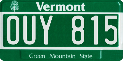 VT license plate OUY815