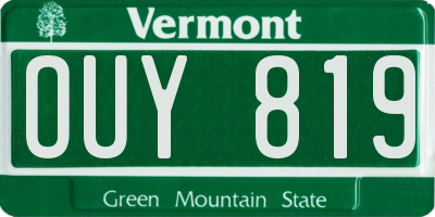 VT license plate OUY819