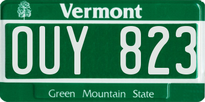 VT license plate OUY823
