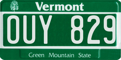 VT license plate OUY829