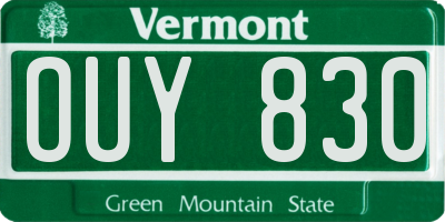 VT license plate OUY830
