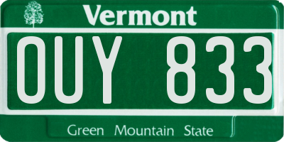 VT license plate OUY833