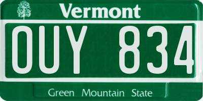 VT license plate OUY834