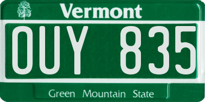 VT license plate OUY835