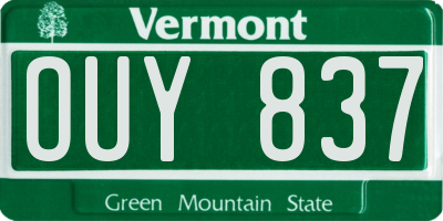 VT license plate OUY837