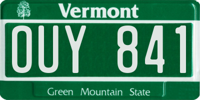 VT license plate OUY841