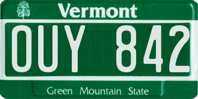 VT license plate OUY842