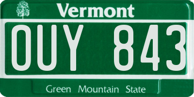 VT license plate OUY843