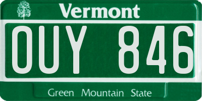 VT license plate OUY846