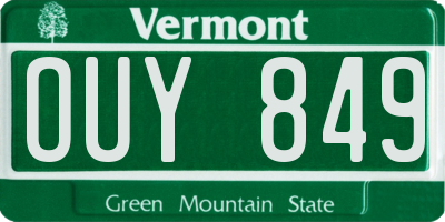 VT license plate OUY849