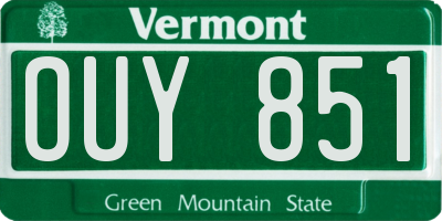 VT license plate OUY851