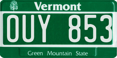 VT license plate OUY853