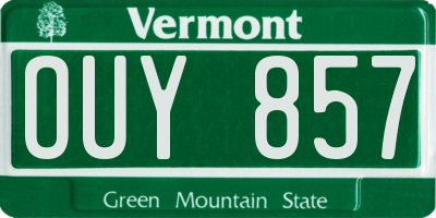 VT license plate OUY857