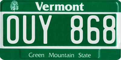 VT license plate OUY868