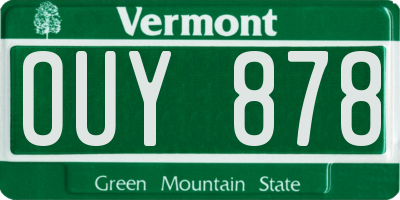 VT license plate OUY878