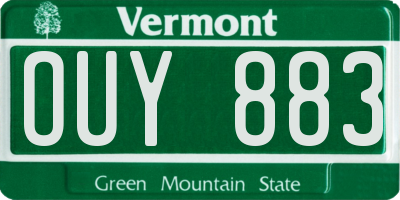 VT license plate OUY883
