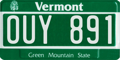 VT license plate OUY891