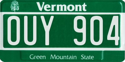 VT license plate OUY904