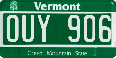 VT license plate OUY906