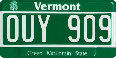 VT license plate OUY909