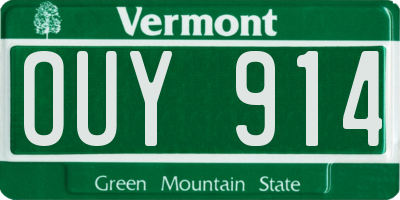 VT license plate OUY914