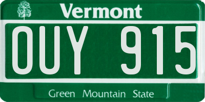 VT license plate OUY915