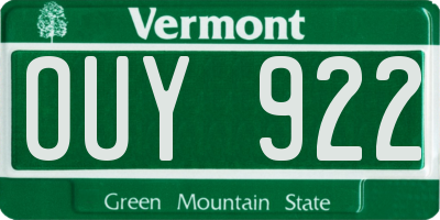 VT license plate OUY922