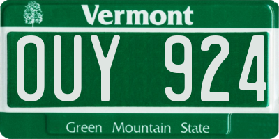 VT license plate OUY924